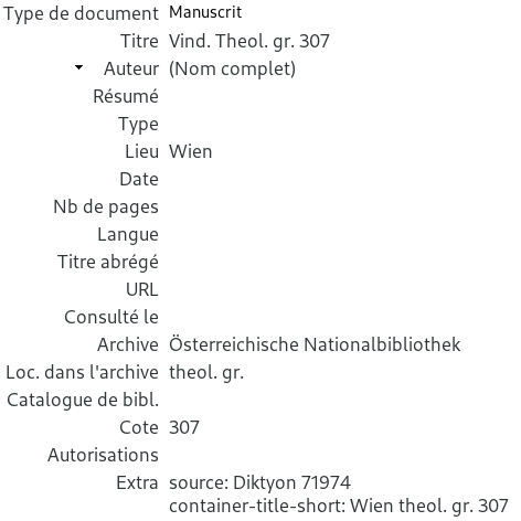 Enregistrement d'un manuscrit selon les normes de la REB